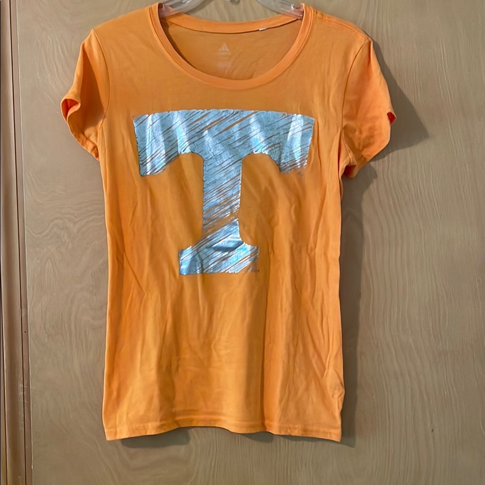Adidas Orange Tennessee Tee with Silver ‘T’ Graphic